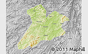 Physical Map of Jing Xian, desaturated