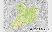 Physical Map of Jing Xian, lighten, desaturated
