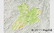Physical Map of Jing Xian, lighten, semi-desaturated
