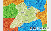 Physical Map of Jing Xian, political outside