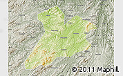 Physical Map of Jing Xian, semi-desaturated