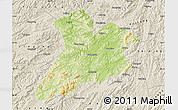 Physical Map of Jing Xian, shaded relief outside