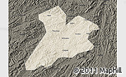 Shaded Relief Map of Jing Xian, darken