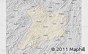 Shaded Relief Map of Jing Xian, desaturated