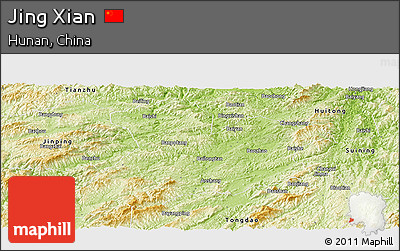 Physical Panoramic Map of Jing Xian