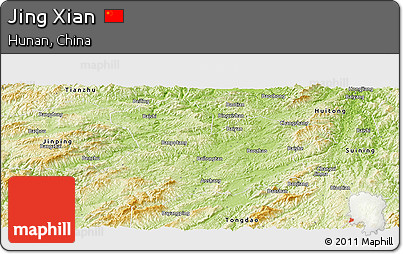 Physical Panoramic Map of Jing Xian