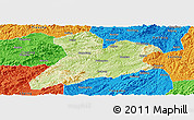 Physical Panoramic Map of Jing Xian, political outside