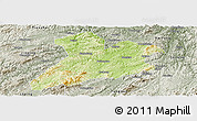 Physical Panoramic Map of Jing Xian, semi-desaturated