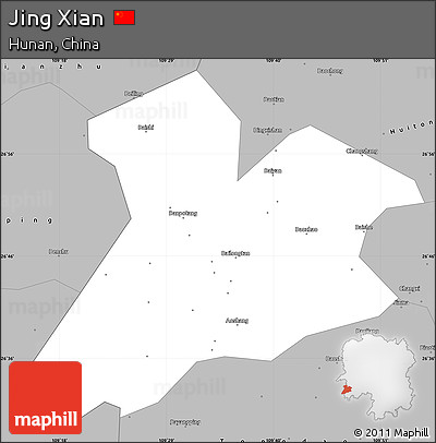 Gray Simple Map of Jing Xian