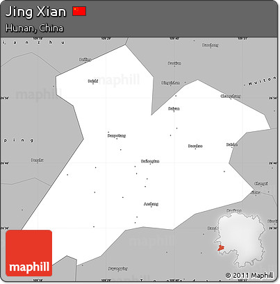 Gray Simple Map of Jing Xian
