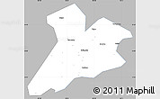 Gray Simple Map of Jing Xian, single color outside