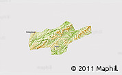 Physical 3D Map of Jishou, cropped outside