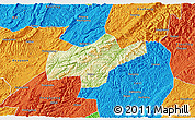 Physical 3D Map of Jishou, political outside