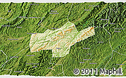Physical 3D Map of Jishou, satellite outside