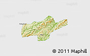 Physical 3D Map of Jishou, single color outside