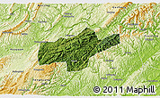 Satellite 3D Map of Jishou, physical outside