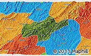 Satellite 3D Map of Jishou, political outside