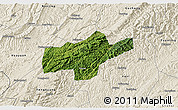 Satellite 3D Map of Jishou, shaded relief outside