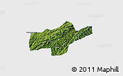 Satellite 3D Map of Jishou, single color outside