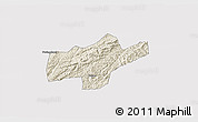 Shaded Relief 3D Map of Jishou, cropped outside