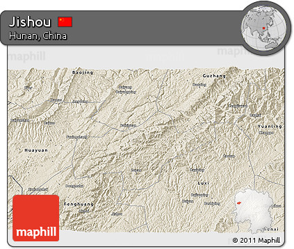 Shaded Relief 3D Map of Jishou