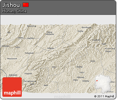 Shaded Relief 3D Map of Jishou