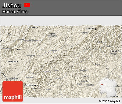 Shaded Relief 3D Map of Jishou