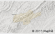 Shaded Relief 3D Map of Jishou, lighten, semi-desaturated