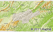 Shaded Relief 3D Map of Jishou, physical outside