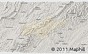 Shaded Relief 3D Map of Jishou, semi-desaturated
