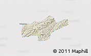 Shaded Relief 3D Map of Jishou, single color outside