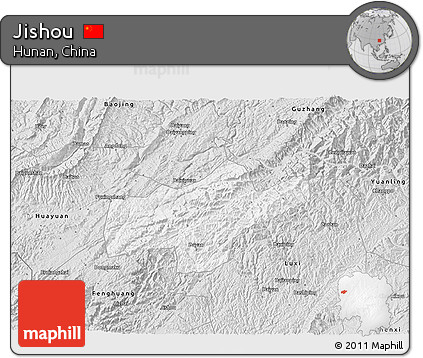 Silver Style 3D Map of Jishou