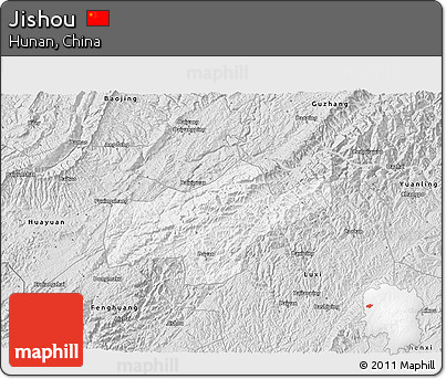 Silver Style 3D Map of Jishou