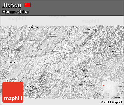 Silver Style 3D Map of Jishou