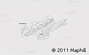 Silver Style 3D Map of Jishou, single color outside