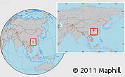 Gray Location Map of Jishou, within the entire country