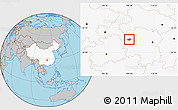 Gray Location Map of Jishou, highlighted country