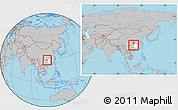Gray Location Map of Jishou, highlighted parent region, within the entire country