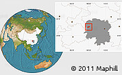 Satellite Location Map of Jishou, highlighted country, highlighted parent region