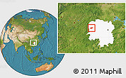 Satellite Location Map of Jishou, highlighted parent region