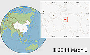 Savanna Style Location Map of Jishou, highlighted country