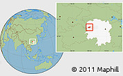 Savanna Style Location Map of Jishou, highlighted parent region