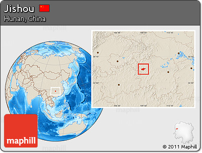 Shaded Relief Location Map of Jishou