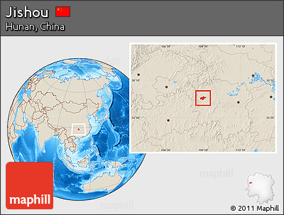 Shaded Relief Location Map of Jishou