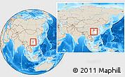 Shaded Relief Location Map of Jishou, highlighted parent region, within the entire country