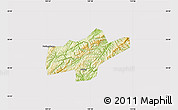 Physical Map of Jishou, cropped outside