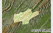 Physical Map of Jishou, darken