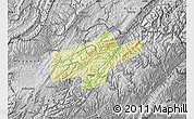 Physical Map of Jishou, desaturated