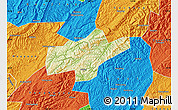 Physical Map of Jishou, political outside