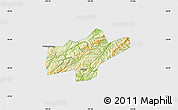 Physical Map of Jishou, single color outside